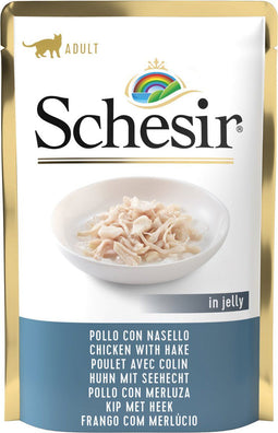 Schesir Cat Maaltijdzakjes Adult In Gelei 85 g - Kattenvoer - Kip&Kabeljauw