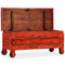 vidaXL Opbergkist 101x39x42 cm massief mangohout rood