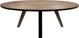 HSM Collection - Ovale eettafel Milano - 240x120x76 - Naturel/zwart - Acaciahout/metaal