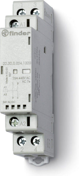 Finder 22.32.0.024.4320 Contactor 2x NO 24 V/DC, 24 V/AC 25 A 1 stuk(s)