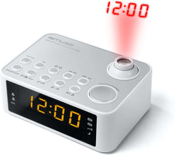 Muse M-178PW - Wekker radio - Projectie op plafond - Wit