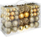 tectake - Set van 100 kerstballen - Goud - Mat glanzend glimmend (100 stuks)