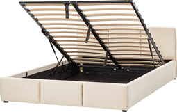 BOUSSE - Tweepersoons boxspring - Beige - 160 x 200 cm - Fluweel