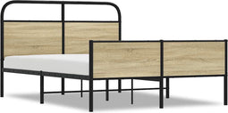 vidaXL - Bedframe - zonder - matras - bewerkt - hout - sonoma - eikenkleur - 140x190cm