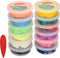 Modeling Foam Kleurenpotjes, 12st. Afmeting artikel: Ø 8 x 20 cm, inhoud 12 x 45 ml