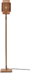 GOOD&MOJO Vloerlamp Bhutan - Bamboe/Zwart - 20x20x135cm - - Staande lampen voor Woonkamer - Slaapkamer