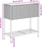 vidaXL - Plantenbak - met - schap - poly - rattan - zwart