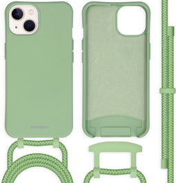iMoshion Hoesje Geschikt voor iPhone 13 Hoesje Met Koord - iMoshion Color Backcover met afneembaar koord - Groen