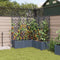 vidaXL - Tuinplanter - met - Trellis - 5 - stuks - Lichtgrijs - 120x120x143 - cm