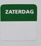 Etiket zaterdag wit/groen 25x25mm 500 st
