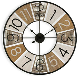 Muurklok Versa Hout MDF Hout MDF/Metaal 4 x 58 x 58 cm Bruin