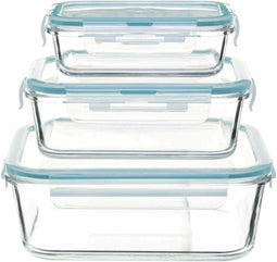 Home Set Lunchboxen Glas Polypropyleen 3 Onderdelen