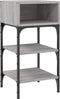 vidaXL - Nachtkastje - 35x34,5x70 - cm - bewerkt - hout - grijs - sonoma