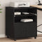 vidaXL - Printerstandaard - met - Wielen - Zwart - Eiken - 60x48x74 - cm