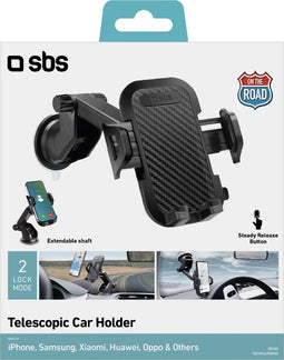 SBS TEHWSUPWIND - Telescopic Raam autohouder - Universeel - Zwart