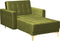 ABERDEEN - Chaise longue - Groen - Symmetrisch - Fluweel