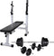 vidaXL - Trainingsbank - met - gewichtenrek - en - halterset - 60,5 - kg