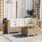 vidaXL - Tuinbank - 3-zits - met - kussens - poly - rattan - beige