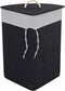 Zwarte bamboe wasmand 60 liter - Hoekmodel