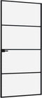 vidaXL - Binnendeur - 93x201,5 - cm - gehard - glas - en - aluminium - smal - zwart
