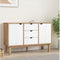 vidaXL - Dressoir - OTTA - 113,5x43x73 - cm - massief - grenenhout - bruin - en - wit