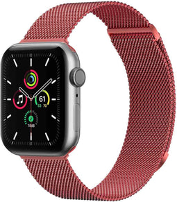 imoshion Milanees magnetisch bandje - Geschikt voor Apple Watch 1, 2, 3, 4, 5, 6, 7, 8, 9, 10 (42 mm), SE - 38/40/41 mm - Rood - M