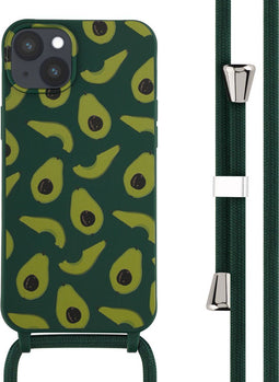 iMoshion Hoesje Geschikt voor iPhone 14 Plus Hoesje Met Koord - iMoshion Siliconen design hoesje met koord - Groen / Avocado Green
