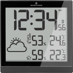 Marathon Milan - Weerstation - Radiogestuurd - 3x thermo-hygrosensor - Zwart