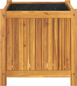vidaXL - Plantenbak - met - voering - 50x50x50 - cm - massief - acaciahout