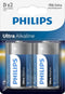 Philips LR20E2B - D Batterijen - Alkaline - 2 stuks (2 stuks)