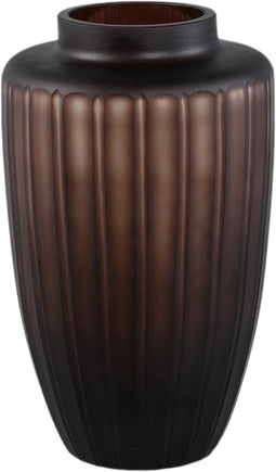 PTMD Linesa Brown Carved Glass Shaped Vase Matt L