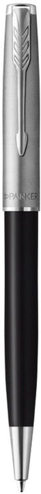 Parker Sonnet, balpen, metaal en zwarte lak met palladiumdetails, medium penpunt, zwarte inkt