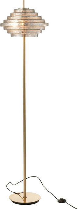 J-Line voetlamp - metaal/glas - goud - LED lichtjes