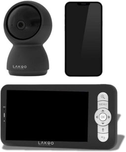 LAKOO® Kitty - Babyfoon met Camera - HD Nachtzicht Draaibaar - Zwart