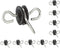 Katsu 667313 - Elektrisch hek - 10 stuks robuuste verzinkte deurgrip-isolatoren zwart (10 stuks)