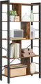 O'DADDY® - Boekenkast - Industrieel ontwerp - 74 x 30 x 150 cm - Vintage bruin - Zwart metaal