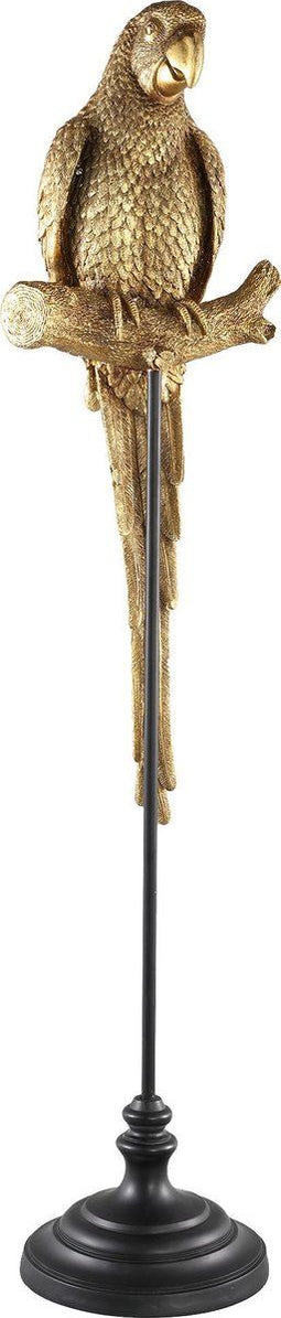 PTMD Avesh Beeld Papegaai - 25,5 x 24 x 112,5 cm - Poly - Goud/zwart