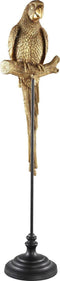 PTMD Avesh Beeld Papegaai - 25,5 x 24 x 112,5 cm - Poly - Goud/zwart
