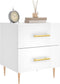 vidaXL - Nachtkastjes - 2 - st - 40x35x47,5 - cm - bewerkt - hout - hoogglans - wit