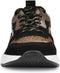 PS Poelman Carocel - Dames Sneakers - Suède met Luipaard Print en Metallic - Zwart Multi - Maat 40