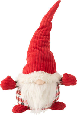 J-Line Kerstman Staand Pluche Rood/Wit Small