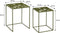 Mica Decorations Bologna Bijzettafel Buiten - Set van 2 - L38 x B38 x H48 cm - Metaal - Groen
