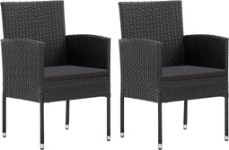 vidaXL - Tuinstoelen - 2 - st - poly - rattan - zwart