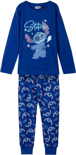 Disney Stitch Pyjama - Donkerblauw - 100% Katoen. Maat 146/152 cm - 11/12 jaar