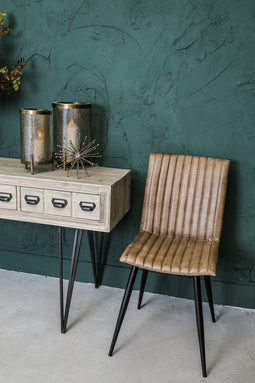 PTMD Gregor Eetkamerstoelen - 48x48x88 cm - Leer - Bruin - Set van 2