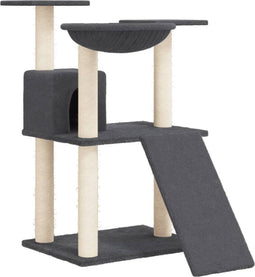 vidaXL - Kattenmeubel - met - sisal - krabpalen - 83 - cm - donkergrijs