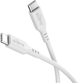 USB-C Silicone Oplaadkabel - Snelladen tot 60W - 1.5 meter - Wit
