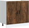 vidaXL - Spoelbakonderkast - Porto - 80x46x81,5cm - bewerkt - hout - gerookt - eiken
