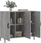 vidaXL - Dressoir - 90x34x80 - cm - bewerkt - hout - grijs - sonoma - eikenkleurig