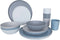 Bo-Camp Molvadite - Servies - 16-delig melamine - Blauw/grijs (16 stuks)